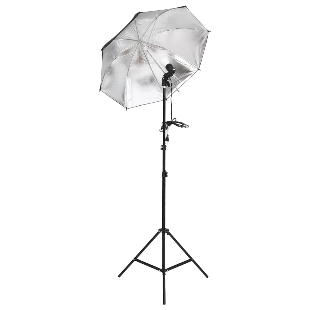 Kit per studio fotografico con illuminazione e fondale nero 02_0042431