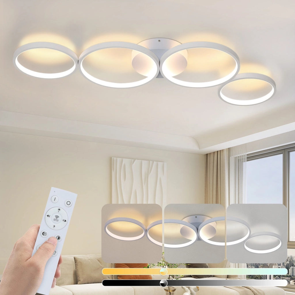 ZMH Lampada da soffitto plafoniera LED moderna con telecomando design per soggiorno