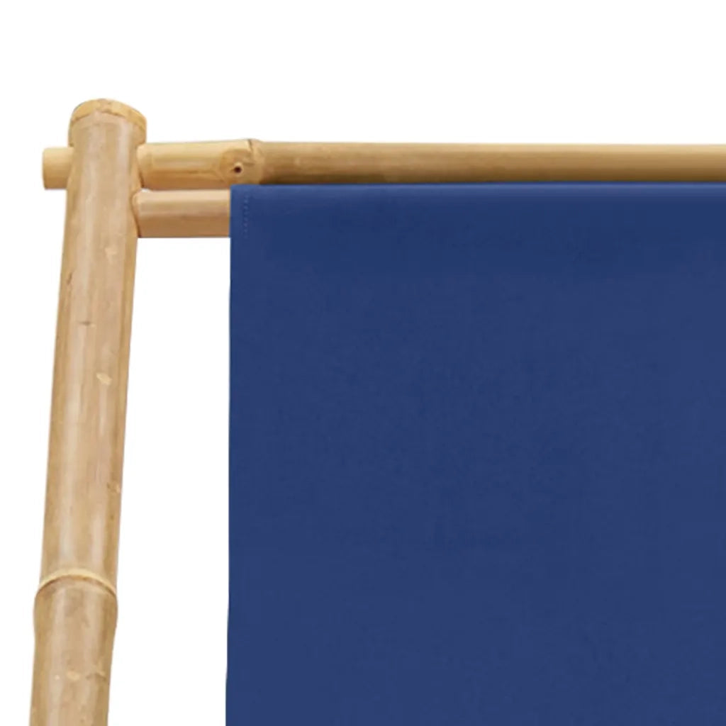 Sedia a Sdraio in BambÃ¹ e Tela Blu Marino