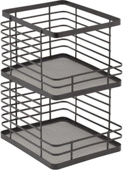 Set di 2 contenitori in metallo per frutta e verdura con apertura frontale per facilitare l'accesso - colore grigio scuro