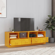 Mobili TV 2 pz-Set di 2 Credenza per TV Giallo Senape 67x39x44 cm in Acciaio 512439