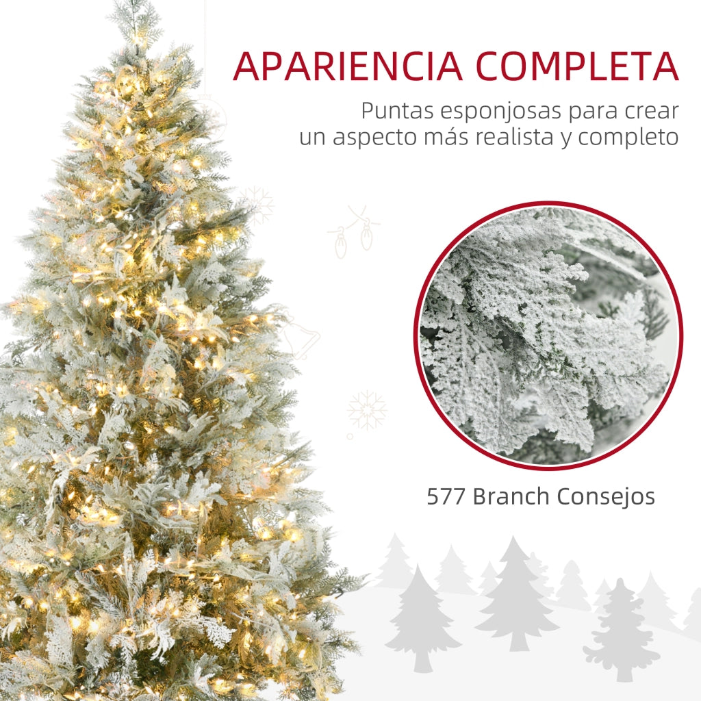 Albero di Natale Artificiale 180 cm con Luci LED ¨C zephmum ¨C 300 Luci Bianche Calde 577 Rami Apertura Automatica Base Pieghevole