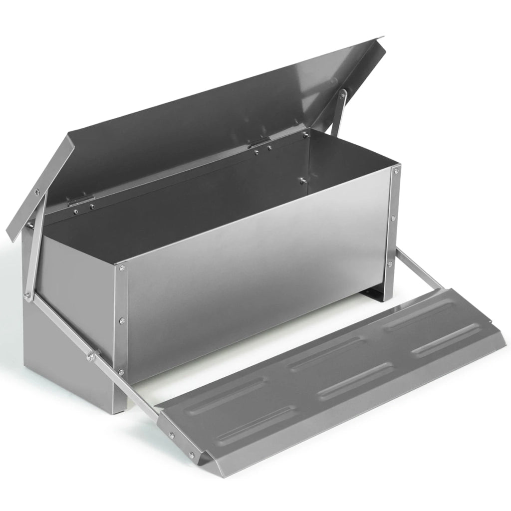 IDMarket - Mangiatoia per polli XXL con mangiatoia automatica a pedale in acciaio da 10 kg