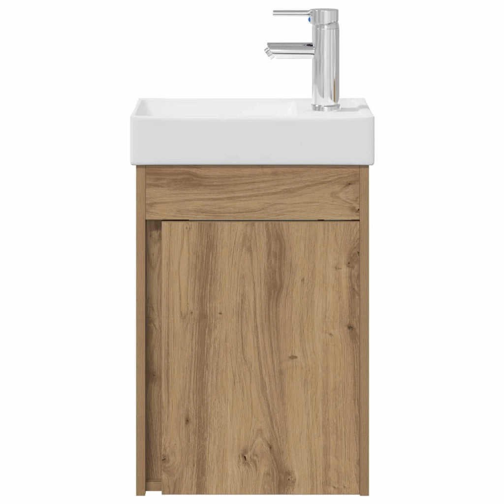 Mobile bagno con rubinetto Rovere Artigianale