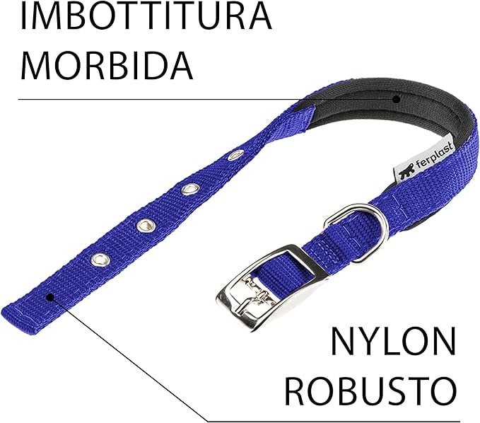 COLLARE PER CANI 'DAYTONA C' 25 mm x 45÷53 cm - colore blu - FERPLAST