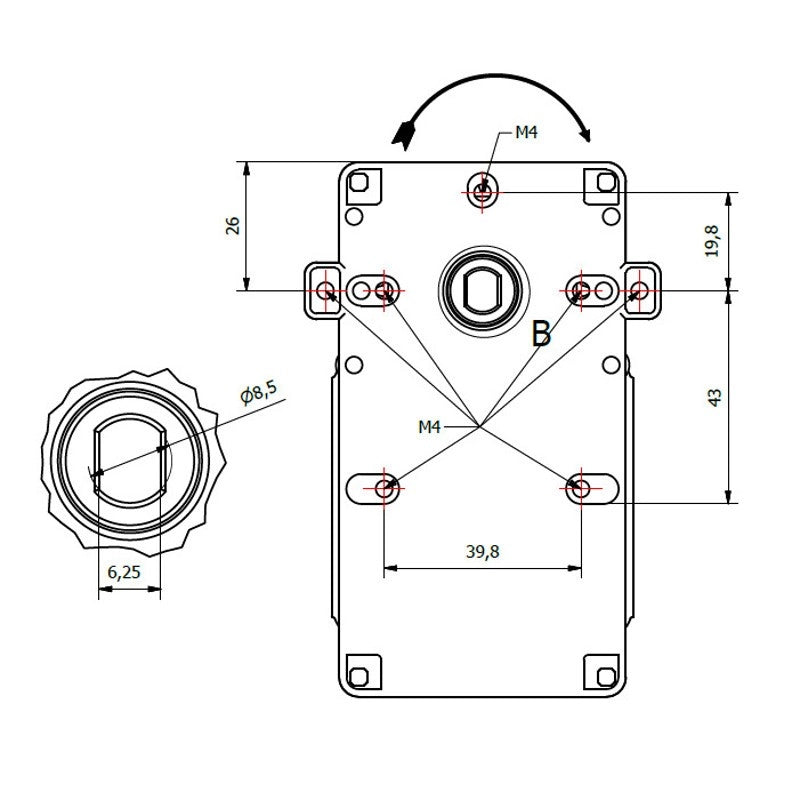 Motoriduttore per stufe a pellet kenta K9115006 1,5 rpm