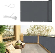 Sistema di Schermo per Balcone con Protezione UV e Impermeabile in HDPE, 90 x 500cm, con Cavi di Fissaggio in Acciaio, colore Anthracite