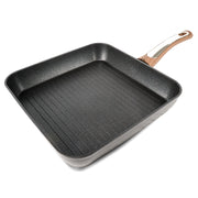 Bistecchiera Elegance Wood 26x26 cm doppio fondo acciaio inox, manico Soft touch