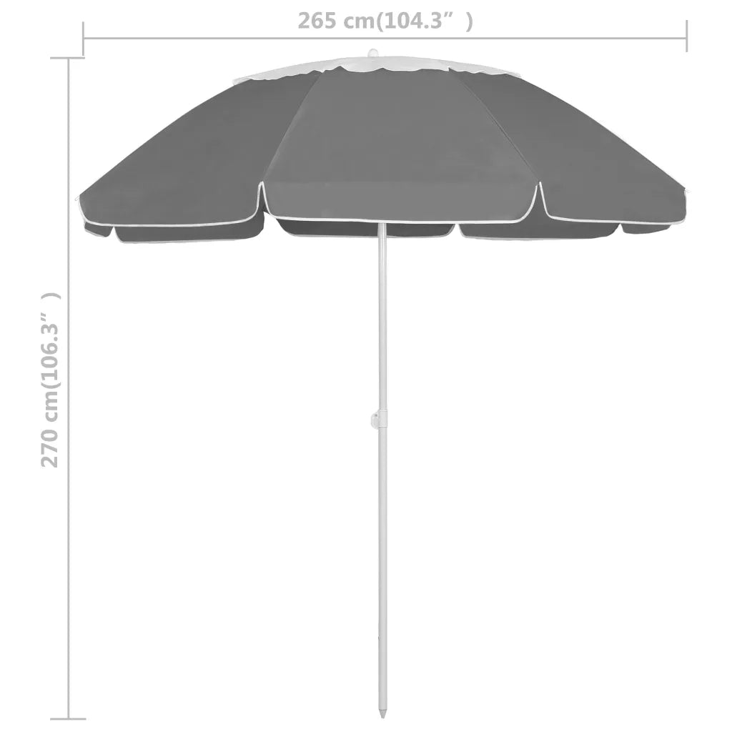 Ombrello | Parasolne da Spiaggia Antracite 240 cm