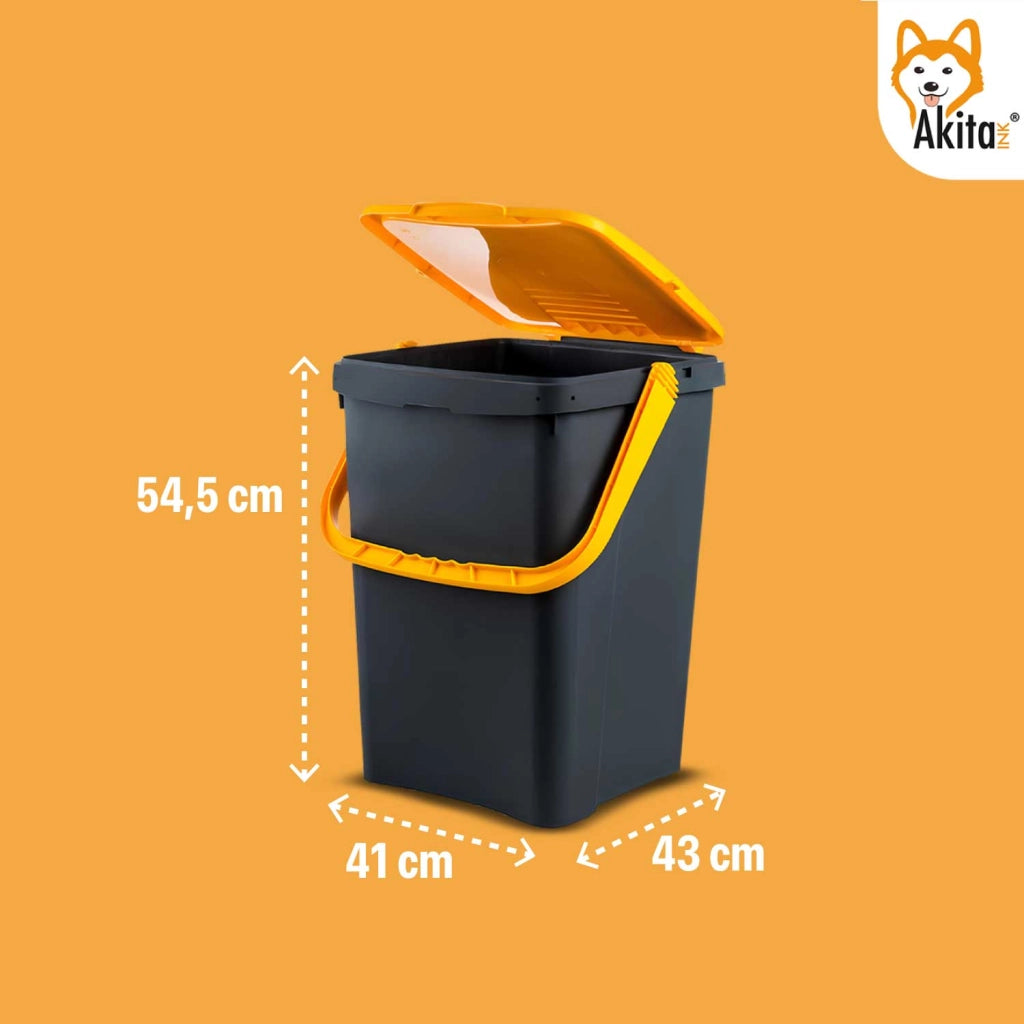 Akitaink Set 3 Pattumiere 50L Raccolta Differenziata