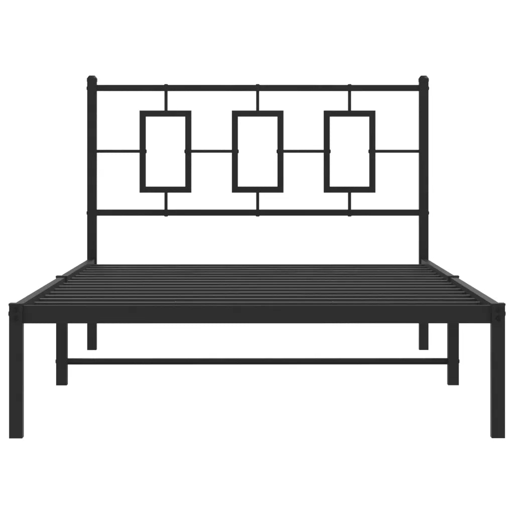 Giroletto con Testiera in Metallo Nero 107x203 cm