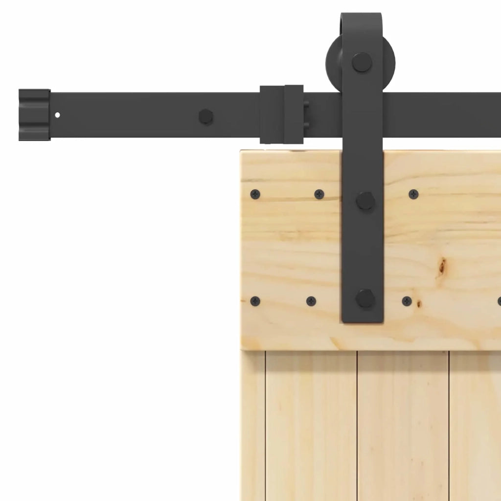 Porta scorrevole NARVIK Naturale e Nero 85 x 210 cm (152,5 cm)