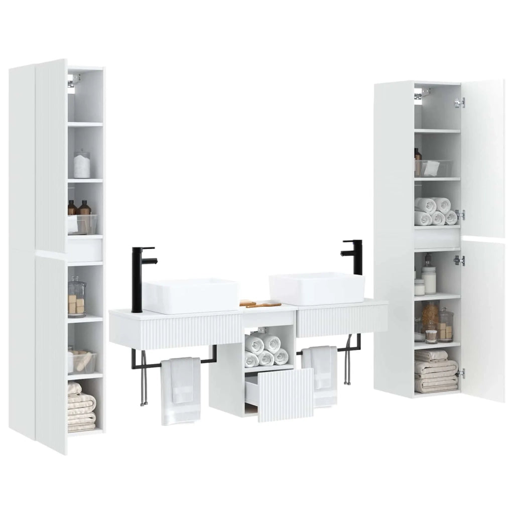 Set di mobili per il bagno 5 pz Bianco 33 x 34,5 x 160 cm 3406013