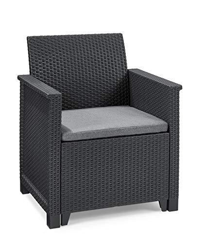 Keter Set Salottino Da Giardino Emma 3 Seat Grafite