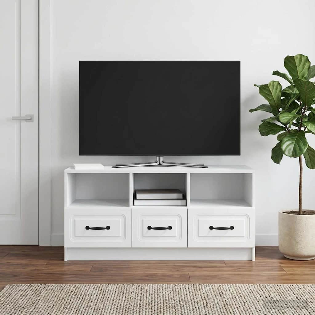 Mobile TV Bianco 102 x 34,5 x 47 cm Legno ingegnerizzato 895825