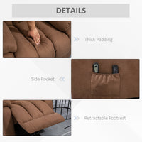 Poltrona Alzapersona Elettrica Massaggiante 91x93x103 cm in Tessuto Marrone