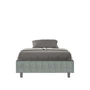 Letto 1 Piazza e Mezzo Sommier 120x200 cm con Rete e Contenitore Azelia Aragona 7 Azzurro