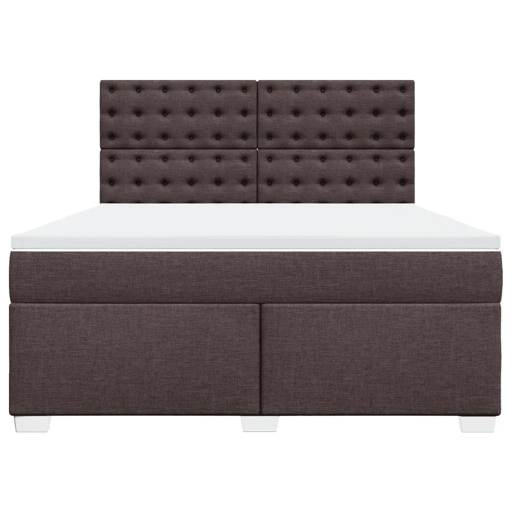 Giroletto a Molle con Materasso Marrone Scuro 180x200cm Tessuto