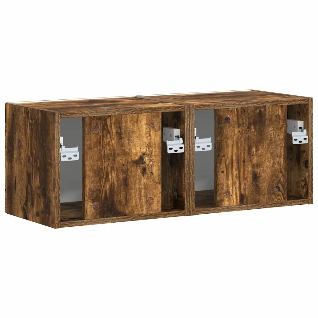 Mobile TV da parete 2 pcs Rovere fumé 39 x 31 x 29,5 cm