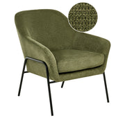 Poltrona verde con rivestimento in poliestere e struttura in metallo Moderno