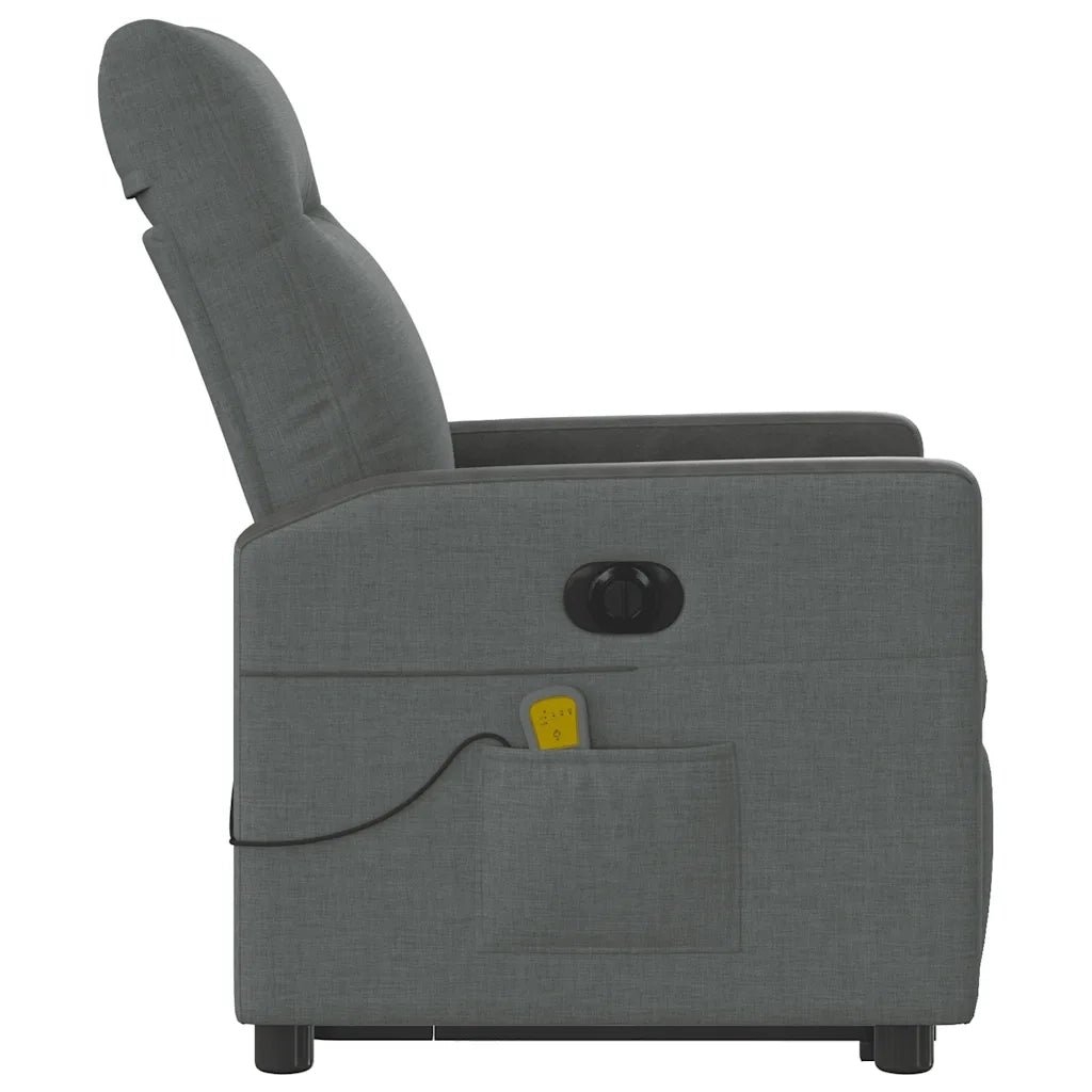 Poltrona Alzapersona Massaggi Elettrica Grigio Scuro Tessuto 3324074