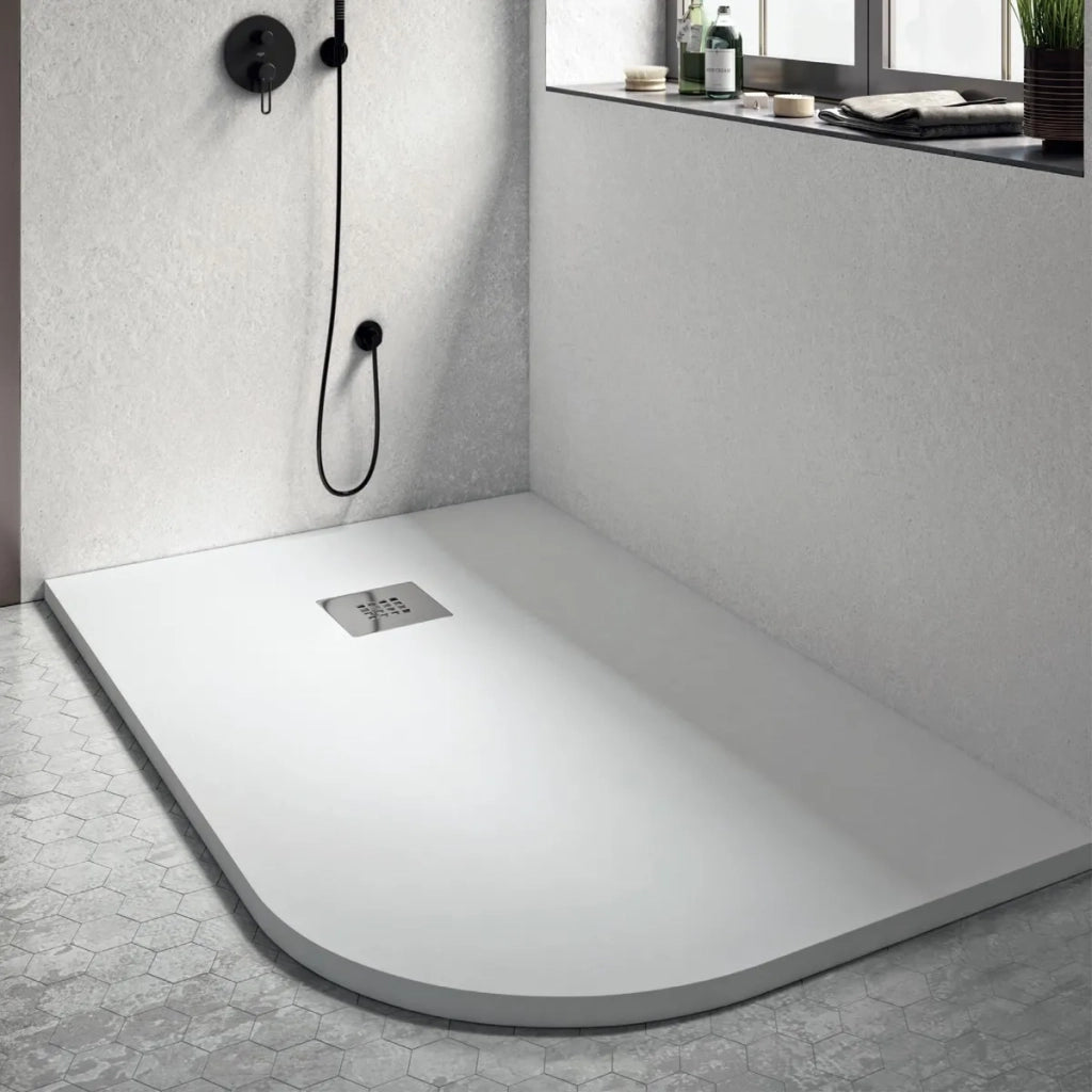 Piatto Doccia Rettangolare Stondato 100x80 cm Appoggio a Sinistra Bonussi Karen