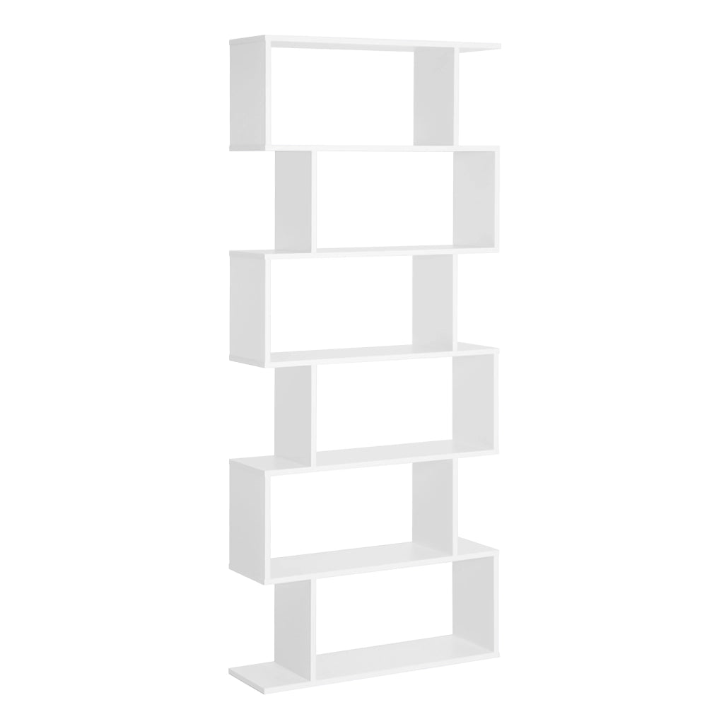 EasyComfort Scaffale Alto con 6 Ripiani, Libreria Scaffalatura in Legno Design Moderno, Bianco 80 × 23 × 192cm