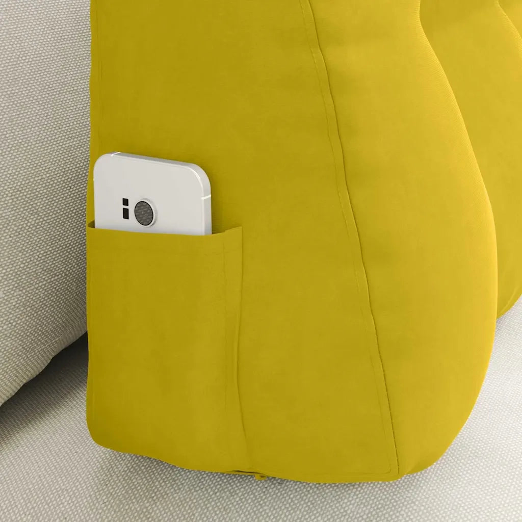 Cuscino per Schiena Giallo 80 x 24 x 50 cm Velluto 42014436