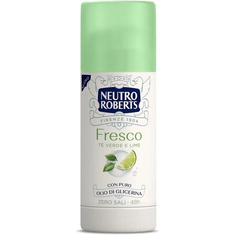 NEUTRO ROBERTS DEODORANTE STICK FRESCO VERDE TÉ VERDE E LIME ZERO SALI DI ALLUMINIO ZERO MACCHIE 40 ML 48H