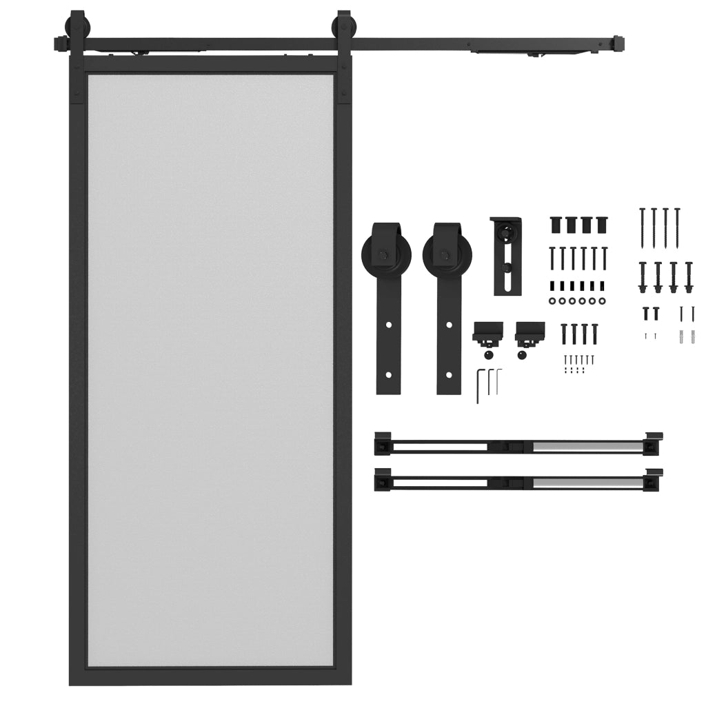 Kit Porte Scorrevoli ¨C zephmum ¨C Nero, Acciaio, 183cm