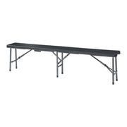 Set di 2 panche da campeggio pieghevoli 180 x 25 x 43 cm effetto rattan nero 03_0009600