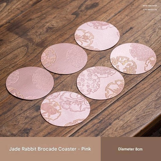 Onderzetters ronde mat per theepot con isolamento termico, diametro 8cm, 6 pezzi, rosa