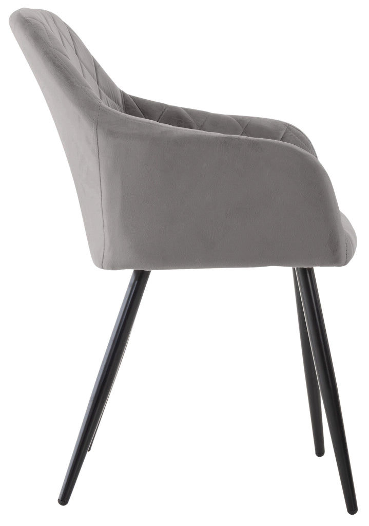 Set di 2 sedie da pranzo Shila grigio,Velluto