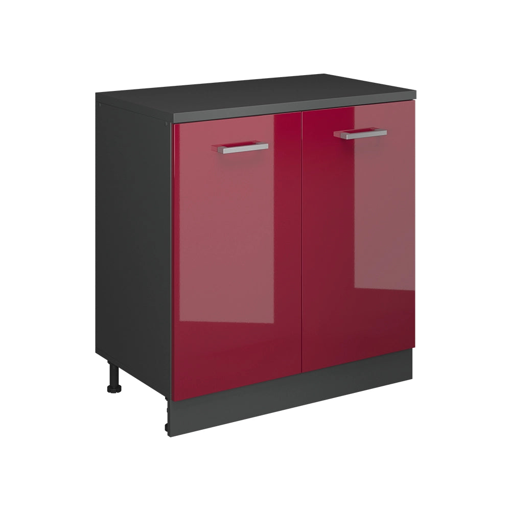 Mobile per mansarda Rion Rosso lucido/Antracite 80 x 83.8 cm senza inclinazione con 2 ante Vicco