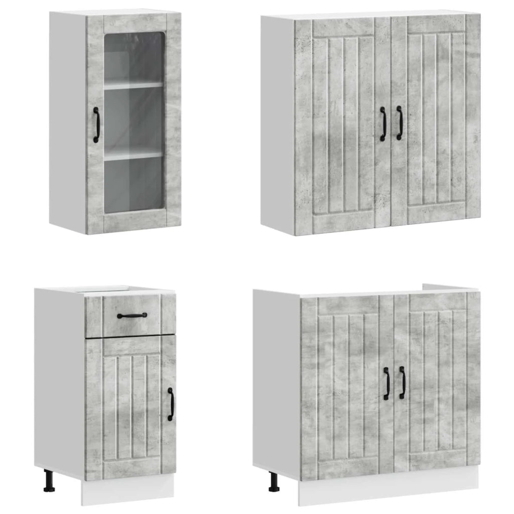 Unità Cucina LUCCA 8 pcs Grigio Cemento Legno ingegnerizzato 3438394