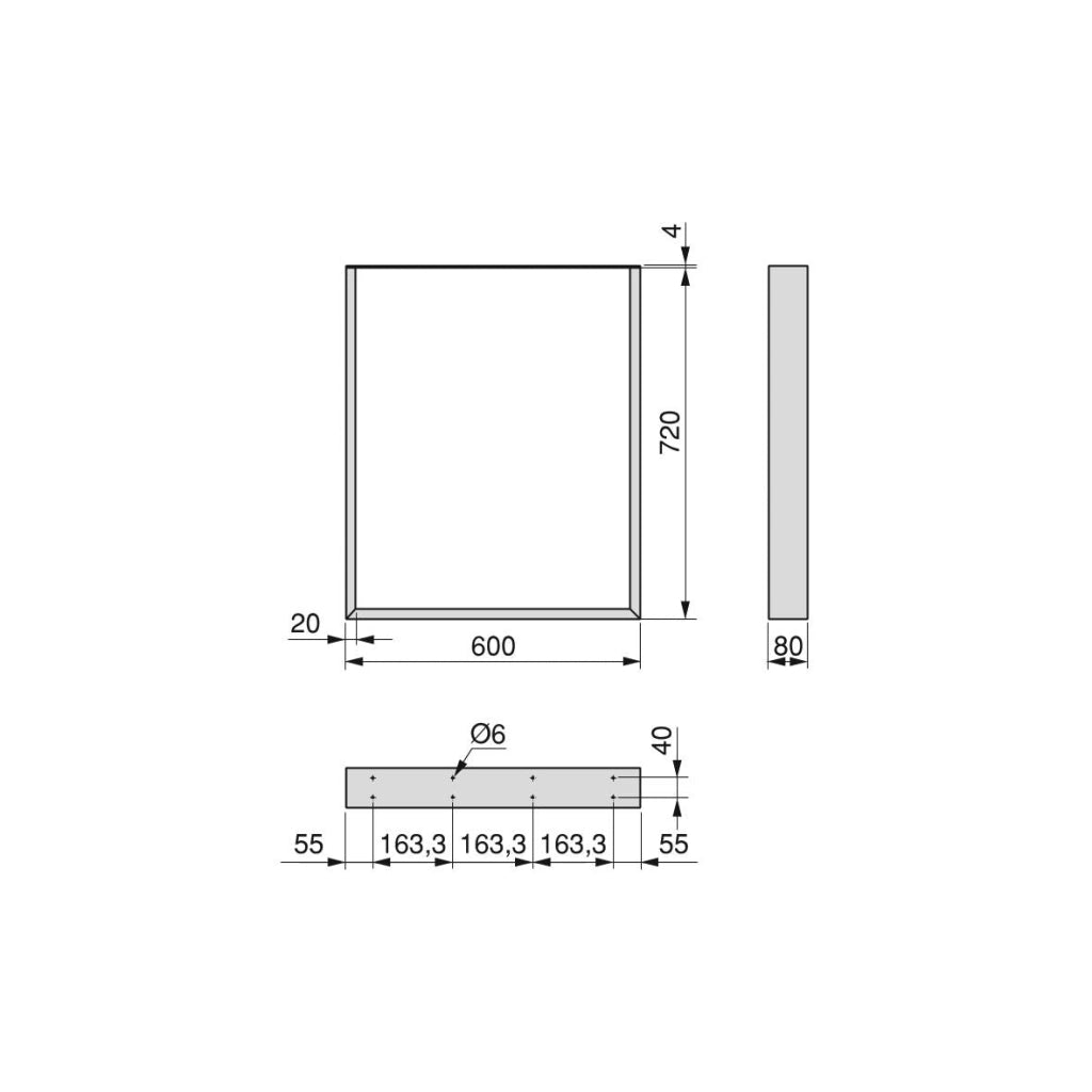 Set Gambe da Tavolo Square Rettangolari H720 Verniciato Nero Acciaio Emuca