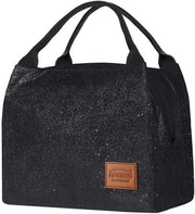 Borsa a Isolamento Termico, Borsa da Pranzo Riciclabile per Uomo e Donna, 8,5 l, Ideale per Lavoro, Picnic, Scuola, Nero con Stelle