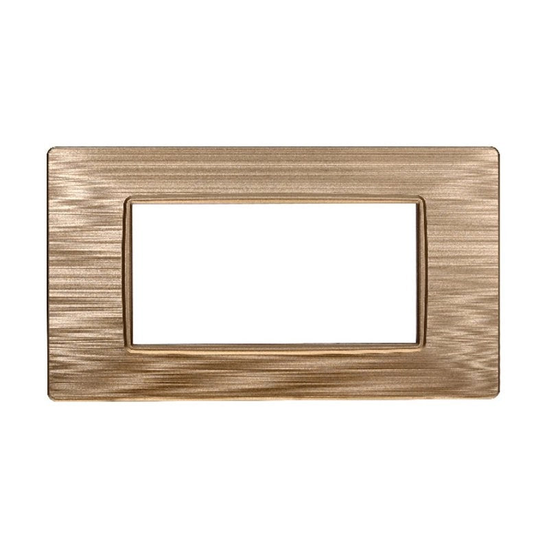 Placca Plastica Serie Starlight 4P Colore Oro Satinato Compatibile Con Vimar Plana
