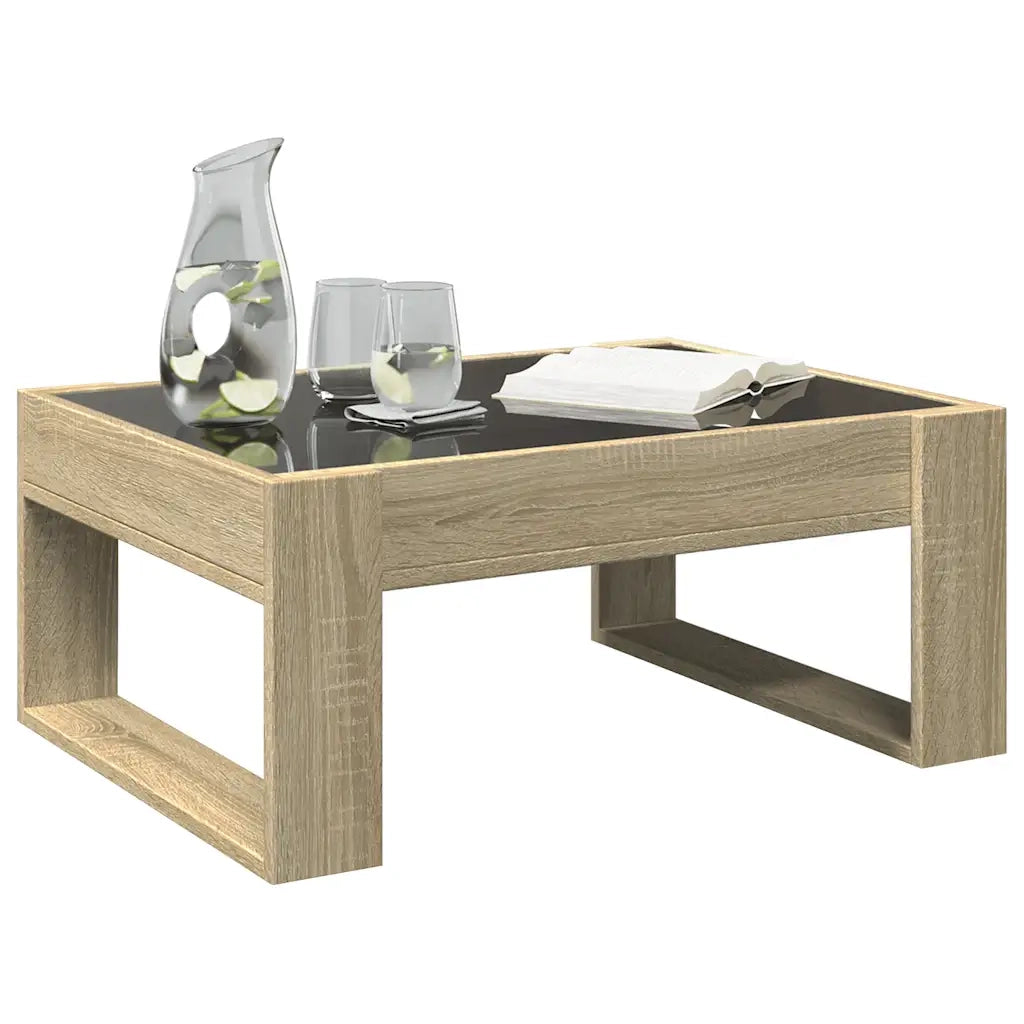 vidaXL Tavolino da Salotto con LED Infinity Rovere Sonoma 70x53x30 cm
