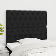 Testiera-Testata-Testiera Decorativa Nera 100x7x118/128 cm Tessuto