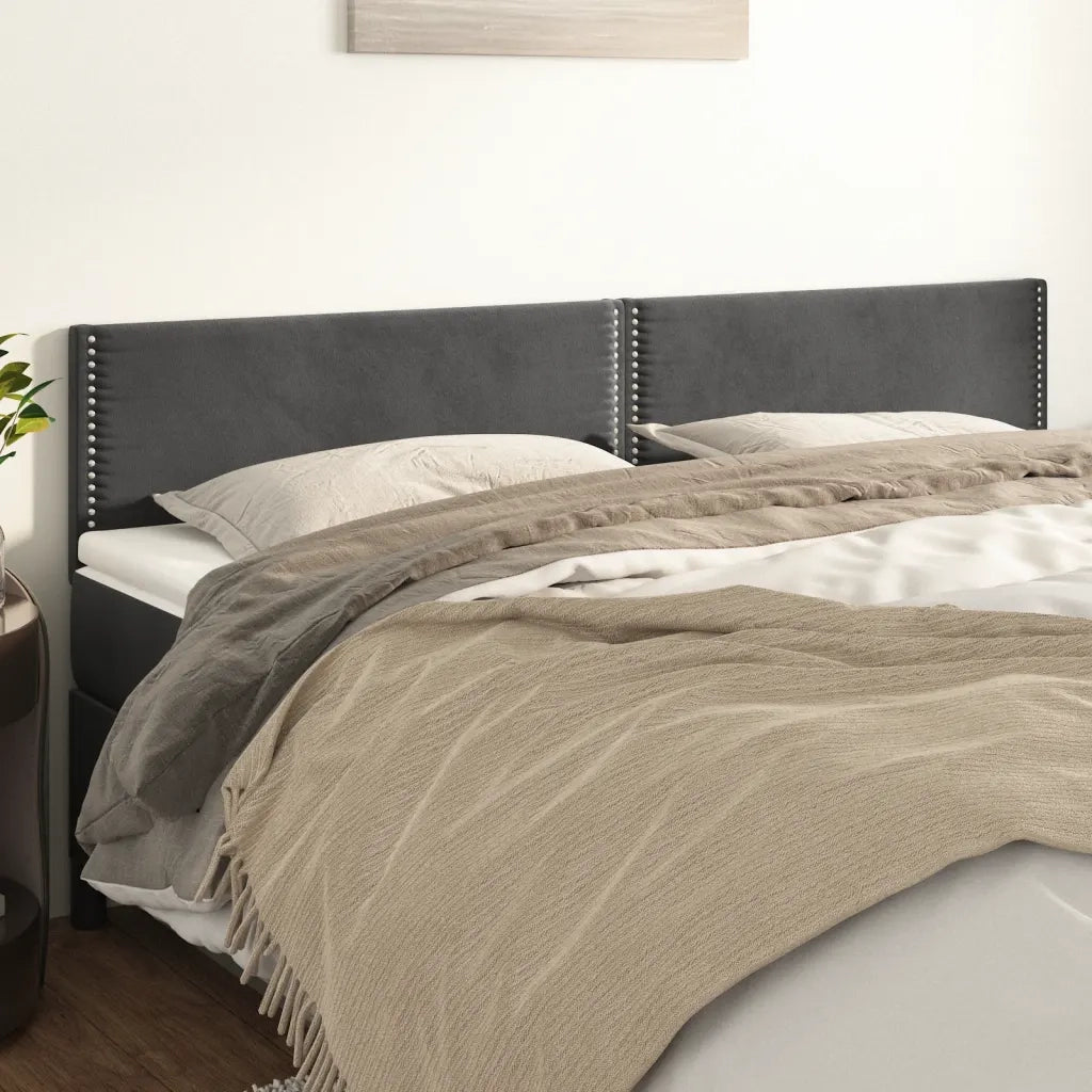 Testiera Grigio Scuro 160x5x78/88 cm in Velluto 345959
