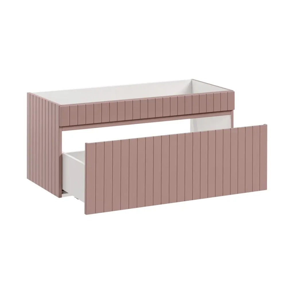 Mobile sotto lavabo ICON 100 cm – 1 cassetto – Finitura rosa cipria – Design sospeso moderno
