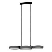 Lampadario A Sospensione Moderno Barbano-Z Acciaio Nero 3 Luci Led 7,5W