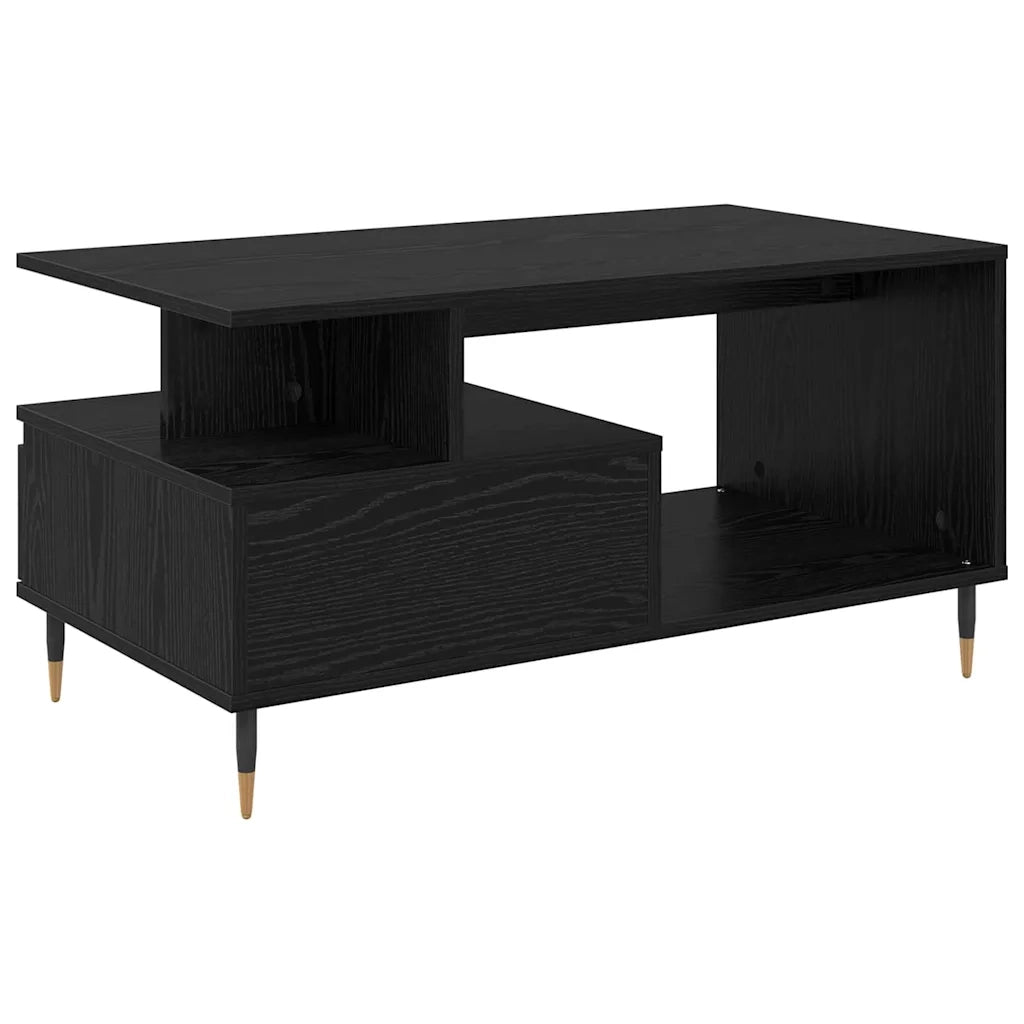Tavolino da salotto con cassetto Rovere Nero 90 x 49 x 45 cm 882707