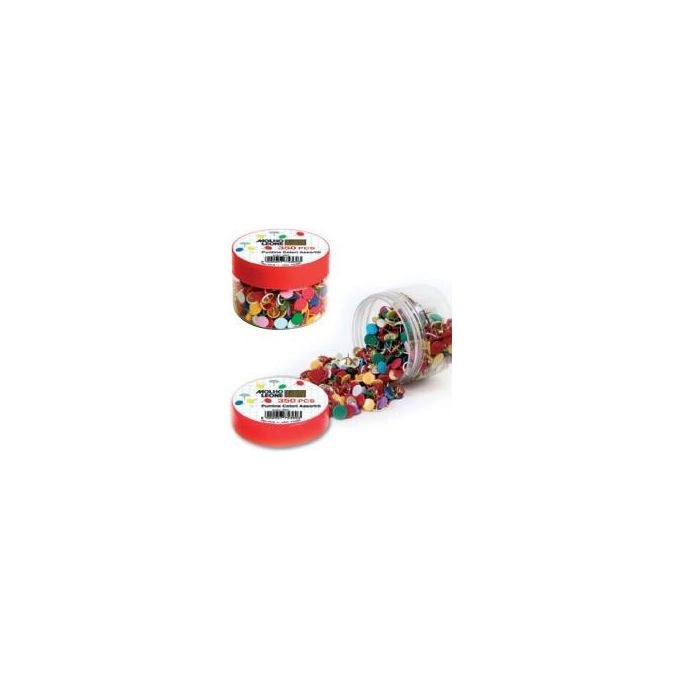 Molho Leone 75360 Puntine da Disegno 350 pezzi Acciaio Ottonato Antiruggine Testine PVC colore Assortiti
