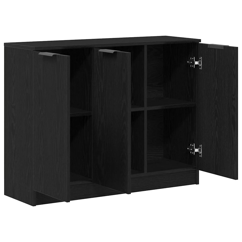 Credenza-Buffet-Armadio da cucina Rovere Nero 90,5 x 30 x 70 cm Legno multistrato