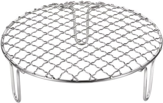 Griglia Rotonda in Acciaio Inossidabile 7,1 Pollici con Supporti da 50 mm per Grigliare, Cuocere, Stufare e BBQ