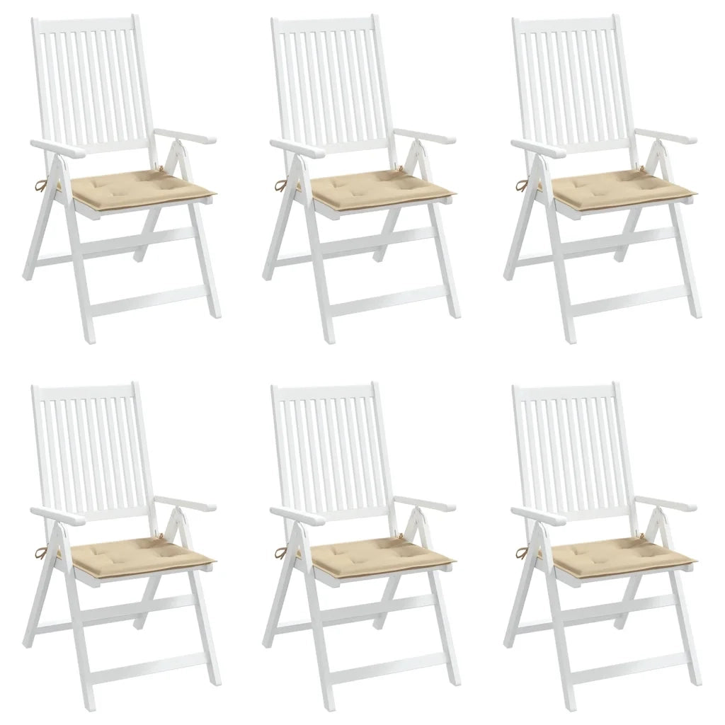 Cuscini per Sedia 6 pz Beige 50x50x3 cm in Tessuto Oxford 314045