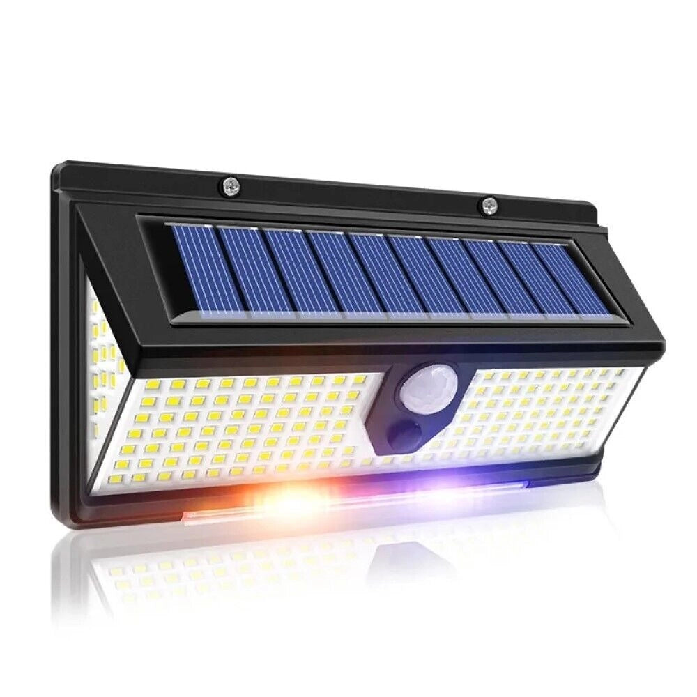 LAMPADA FARETTO APPLIQUE PANNELLO SOLARE RICARICABILE 190 LED ESTERNO INTERNO