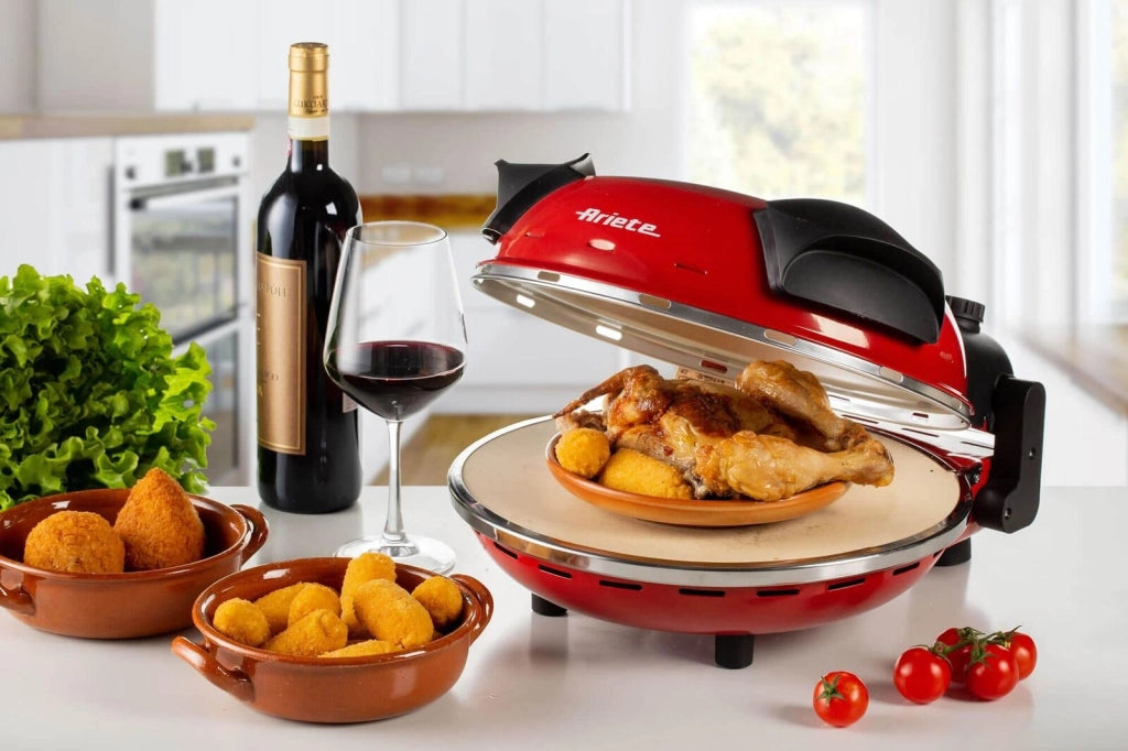 Ariete 909 - Forno Pizza Elettrico 1200W 400 gradi Timer 30 minuti Rosso